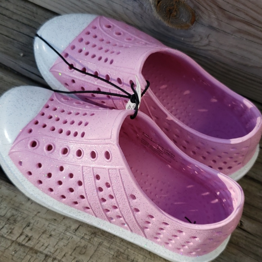 Pink Glitter Shoes that Slip On NEW